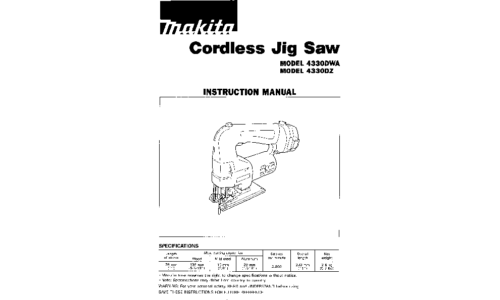 Makita 4330DZ User Manual