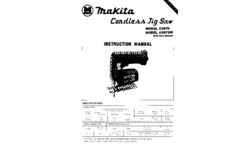 Makita 4307D Cordless Saw User Manual