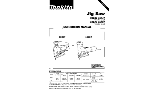 Makita 4305T, 4304T User Manual