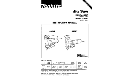 Makita 4305T User Manual