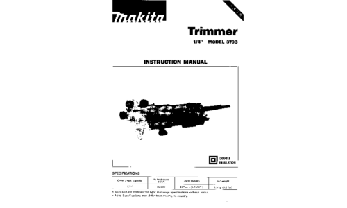 Makita 3703 Trimmer User Manual