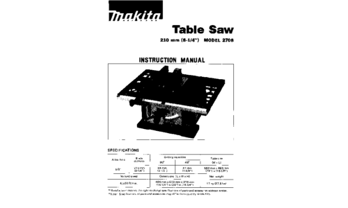 Makita 2708 User Manual