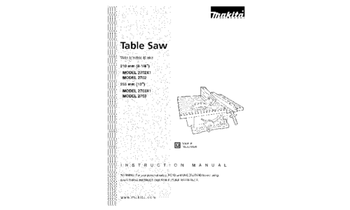 Makita 2703X1, 2703, 2702X1, 2702 User Manual