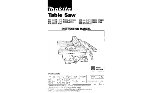 Makita 2702 Instruction Manual