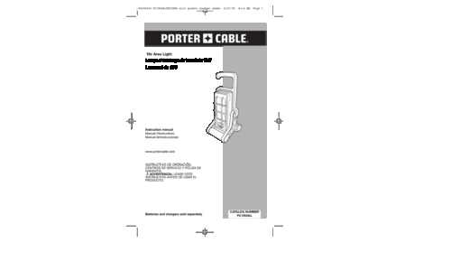 Porter-Cable Work Light 90550832 User Manual