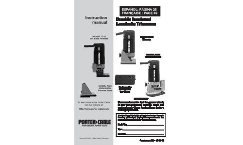 Porter-Cable Trimmer 7310 user manual