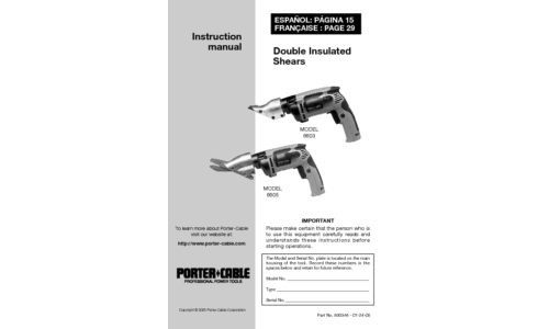 Porter-Cable Trimmer 6603 User Manual