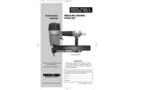 Porter-Cable Staple Gun MS200 User Manual