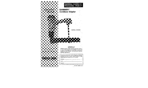 Porter-Cable Staple Gun 892321-8910 User Manual