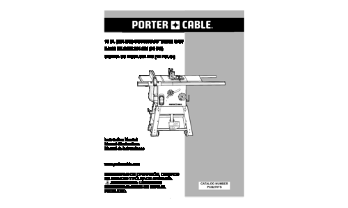 Porter-Cable Saw PCB270TS User Manual