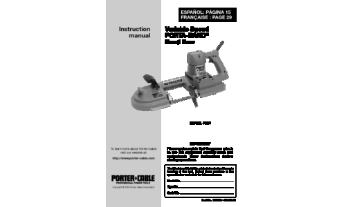 Porter-Cable Saw 7724 User Manual