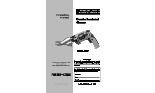 Porter-Cable Saw 6605 User Manual