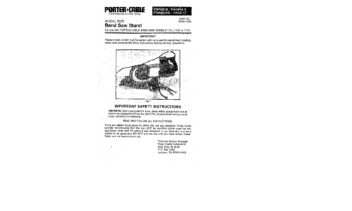 Porter-Cable Saw 5028 User Manual