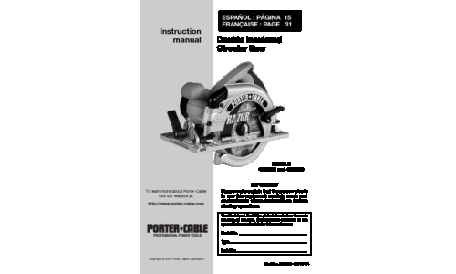 Porter-Cable Saw 424MAG User Manual