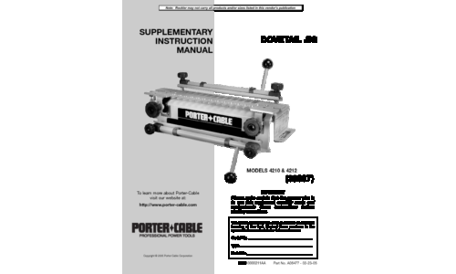 Porter-Cable Saw 4212 User Manual