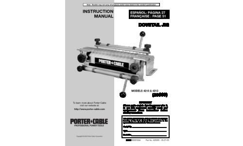 Porter-Cable Saw 4212 (29550) User Manual