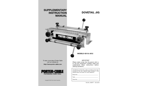 Porter-Cable Saw 4210 & 4212 User Manual