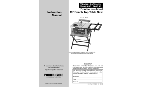 Porter-Cable Saw 38129 User Manual