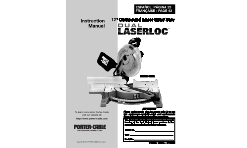 Porter-Cable Saw 3802L User Manual