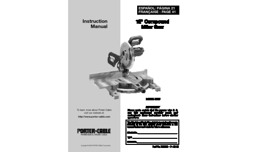 Porter-Cable Saw 3802 User Manual