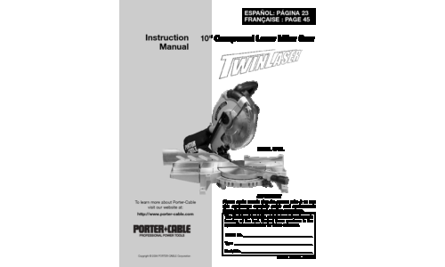 Porter-Cable Saw 3700L User Manual