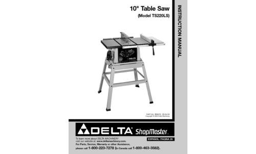 Porter-Cable Saw (Model TS220LS) User Manual