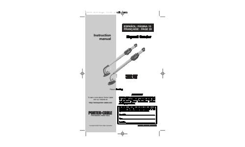 Porter-Cable Sander 7800 User Manual