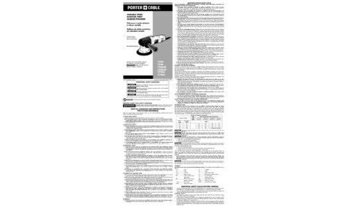 Porter-Cable Sander 7345 User Manual