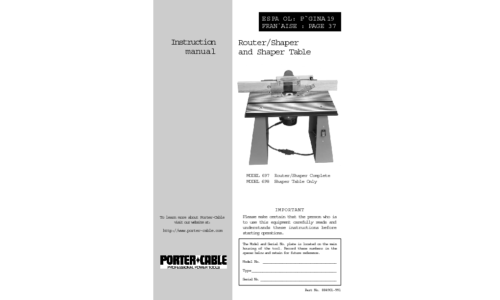 Porter-Cable Router 697 User Manual