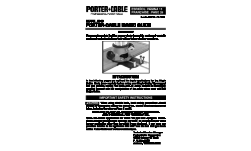 Porter-Cable Router 5043 User Manual