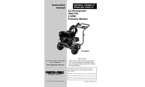 Porter-Cable Pressure Washer D27927-034-0 User Manual