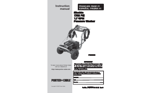 Porter-Cable Pressure Washer A17914-05-10-06 User Manual