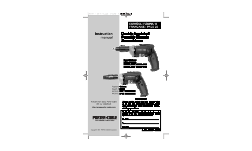 Porter-Cable Power Screwdriver 6640 User Manual