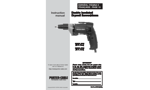 Porter-Cable Power Screwdriver 2640 User Manual