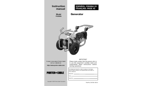 Porter-Cable Portable Generator PH350IS User Manual