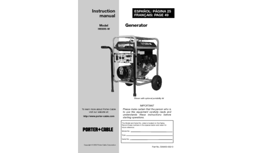 Porter-Cable Portable Generator H650IS-W User Manual