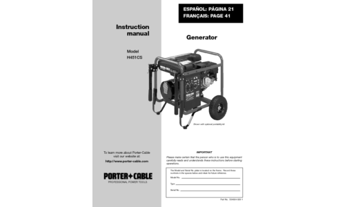 Porter-Cable Portable Generator H451CS User Manual