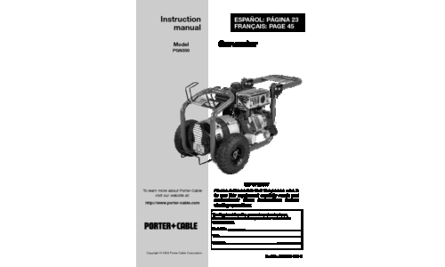 Porter-Cable Portable Generator D28733-034-0 User Manual