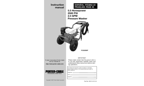 Porter-Cable Portable Generator D25115-0112-0 User Manual