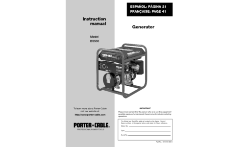 Porter-Cable Portable Generator D21679-008-0 User Manual