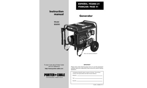 Porter-Cable Portable Generator BSI550 User Manual