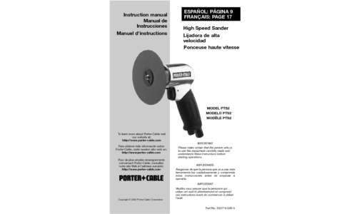 Porter-Cable PTS2 User Manual