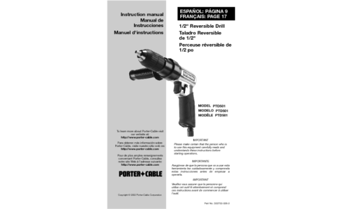 Porter-Cable PTD501 User Manual