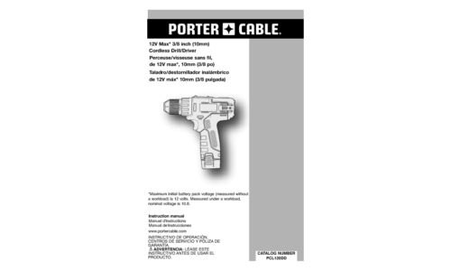 Porter-Cable PCL120DD User Manual