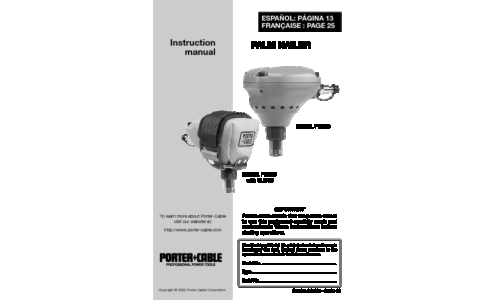 Porter-Cable Nail Gun PN650 User Manual