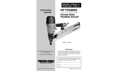 Porter-Cable Nail Gun FRP350 User Manual