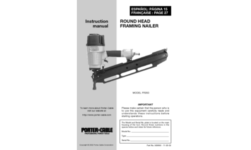 Porter-Cable Nail Gun FR350 User Manual