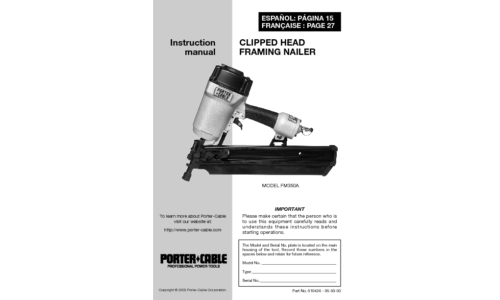 Porter-Cable Nail Gun FM350A User Manual