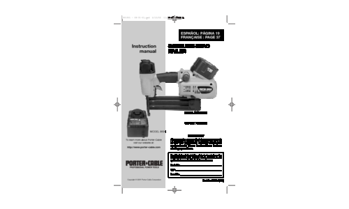 Porter-Cable Nail Gun BN200V12 User Manual