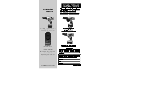 Porter-Cable Nail Gun 8604 User Manual